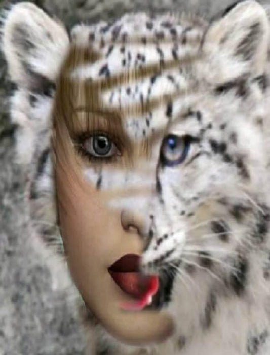 Abstraktes Mädchen Gesicht - Diamond Painting