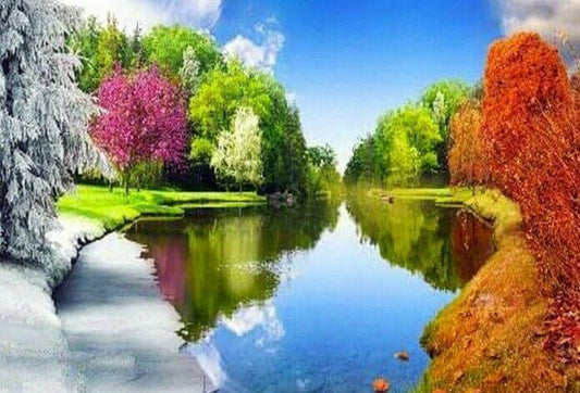 alle Jahreszeiten See Diamond Painting - Diamond Painting