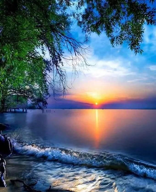 Erstaunliche Aussicht auf den Sonnenuntergang - Diamond Painting