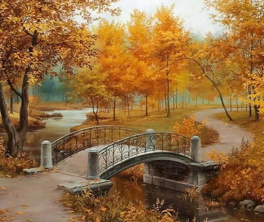 Herbstsaison in einem Park - Diamond Painting