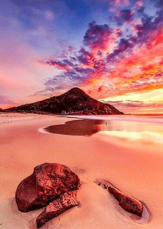 Wunderschöner Sky & Beach Side Hill - Diamond Painting