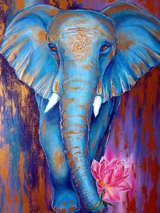 Blauer Elefant - Farbe von Diamanten - Diamond Painting
