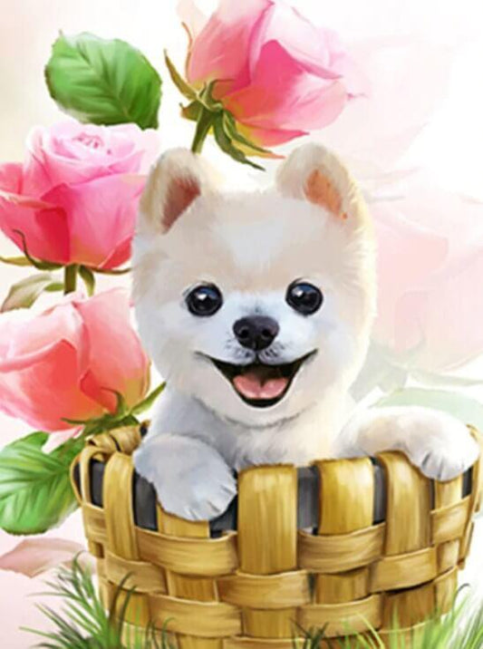 Boo im Korb - Diamond Painting