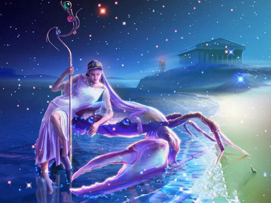 Krebs Tierkreis - Farbe mit Diamanten - Diamond Painting