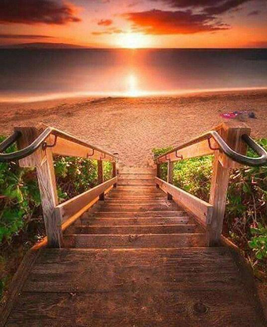 Jagen Sie dem Sonnenuntergang nach - malen Sie mit Diamanten - Diamond Painting