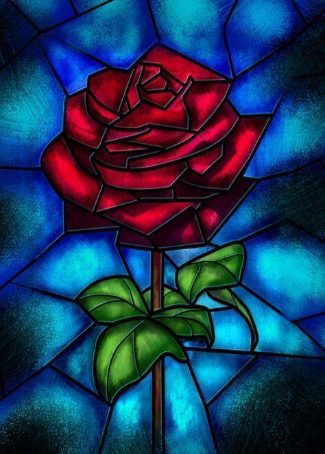 Glasmalerei Rose DIY Diamond Painting - Diamond Painting