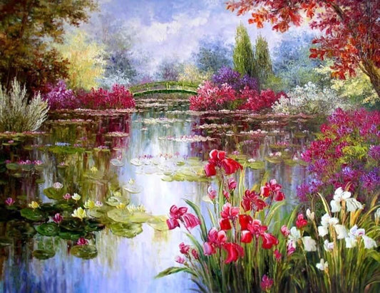 Blumen am See DIY Painting Kit - Diamond Painting