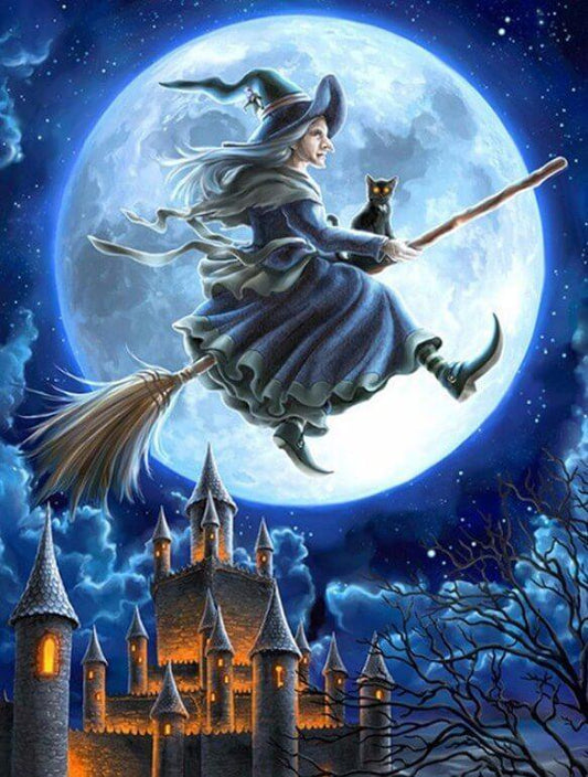 Fliegende Hexe Diamond Painting - Diamond Painting