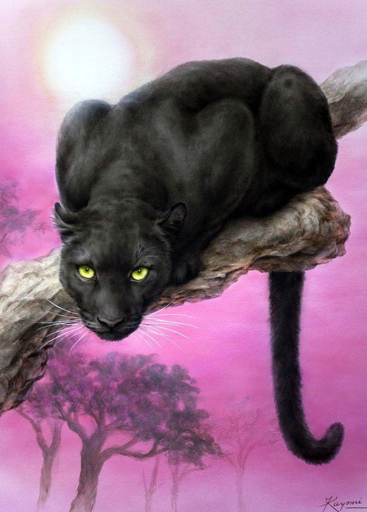Ansicht des schwarzen Panther Diamond Painting - Diamond Painting