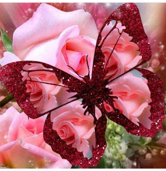 Glitzernder transparenter Schmetterling - Diamond Painting