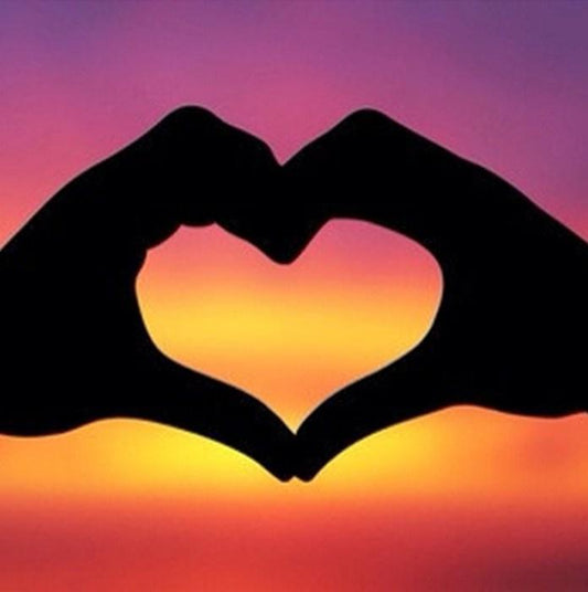 Hände Herz - Farbe von Diamanten - Diamond Painting