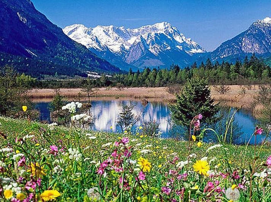 Fluss Loisach - Farbe mit Diamanten - Diamond Painting