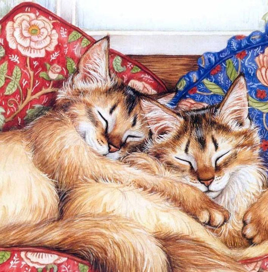 Schlafende Katzen - Diamond Painting Kit - Diamond Painting