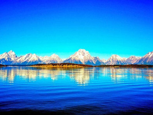 Schneeberge & schöner See - Diamond Painting