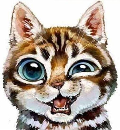 Zwinkernde Katze - Diamond Painting Kit - Diamond Painting