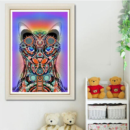 Abstrakte Katze - Spezial Diamond Painting - Diamond Painting