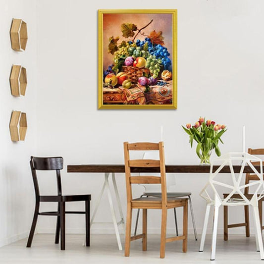 Früchte die von Korb Diamant Malerei verschüttet werden - Diamond Painting