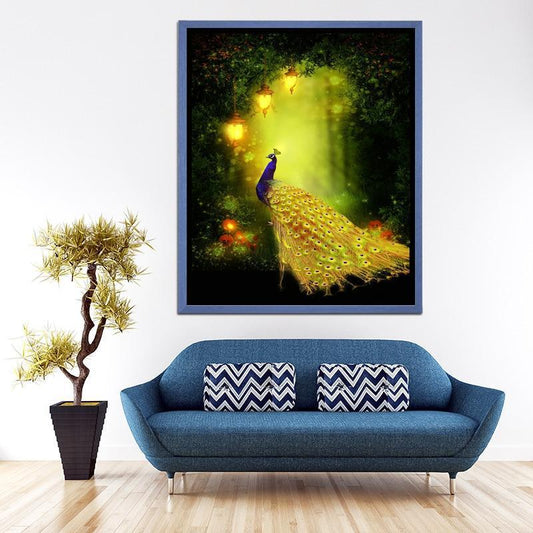 Pfau im Wald Diamond Painting - Diamond Painting