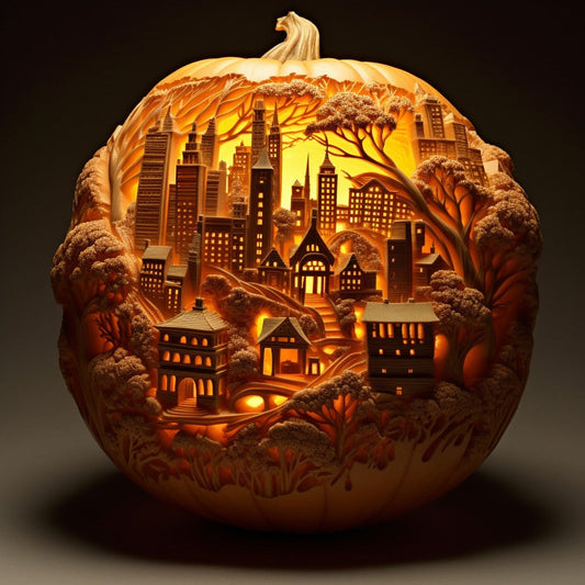 Village Inside a Pumpkin