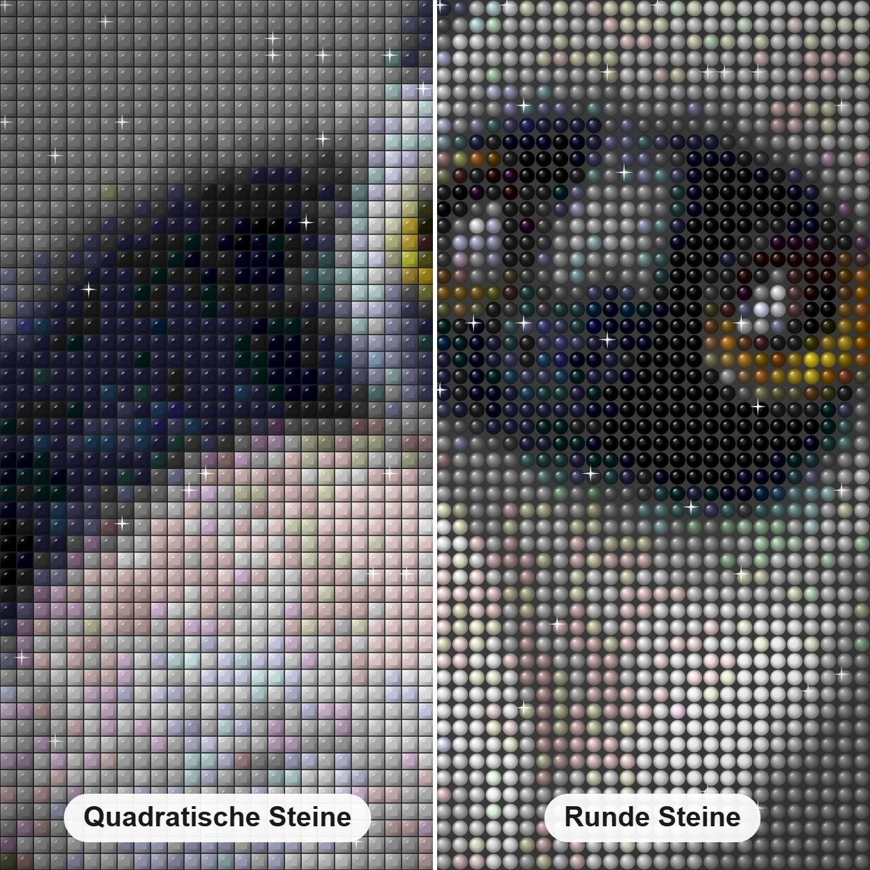 Affenkatze-Karikatur Diamond Painting Nahaufnahme mit quadratischen und runden Steinen