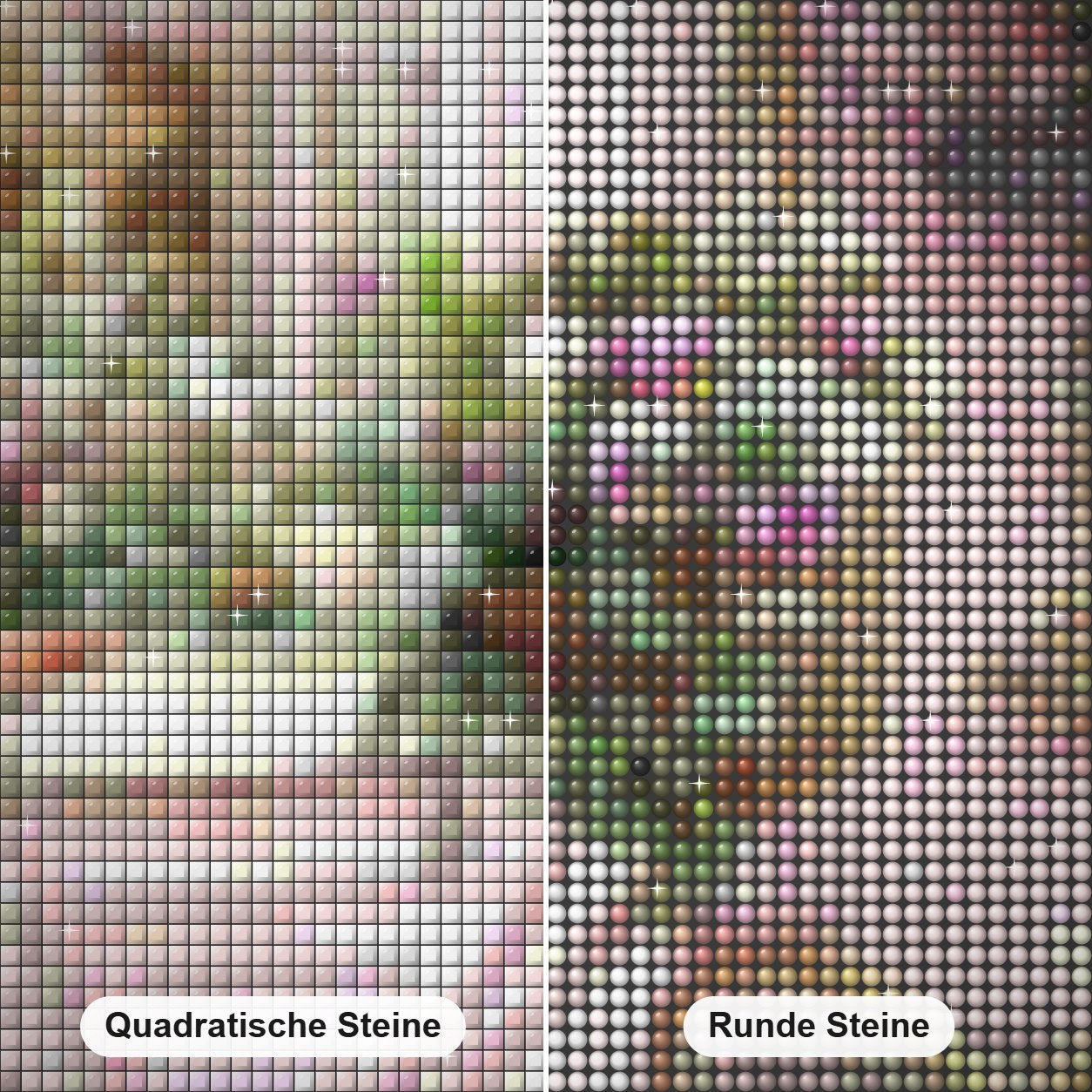Blumen und Fahrradmalerei Kit Diamond Painting Nahaufnahme mit quadratischen und runden Steinen
