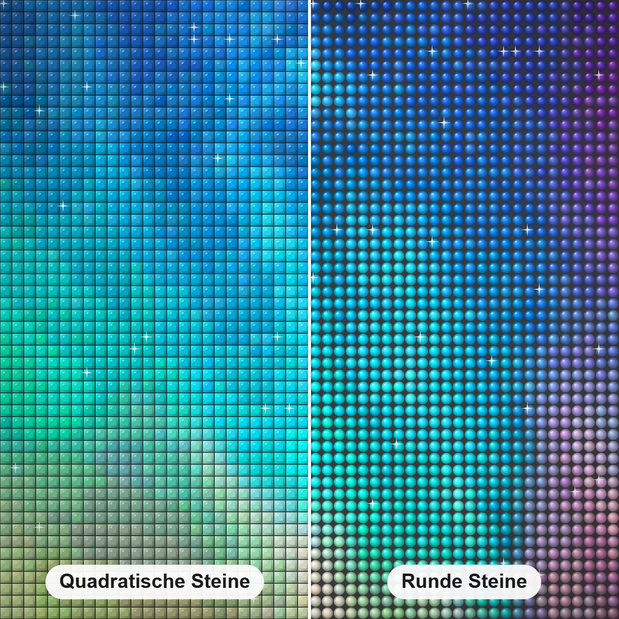 Die erstaunliche Schönheit des Nordlichts Diamond Painting Nahaufnahme mit quadratischen und runden Steinen