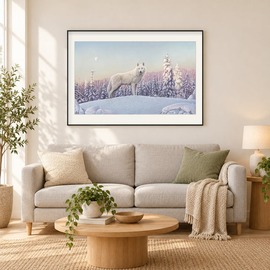 Rande der Dunkelheit -  Kunst des Eric Wilson als gerahmtes Diamond Painting im Wohnzimmer
