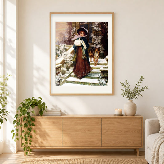 Ein Winter stieg von Sydney Kendrick als gerahmtes Diamond Painting im Wohnzimmer
