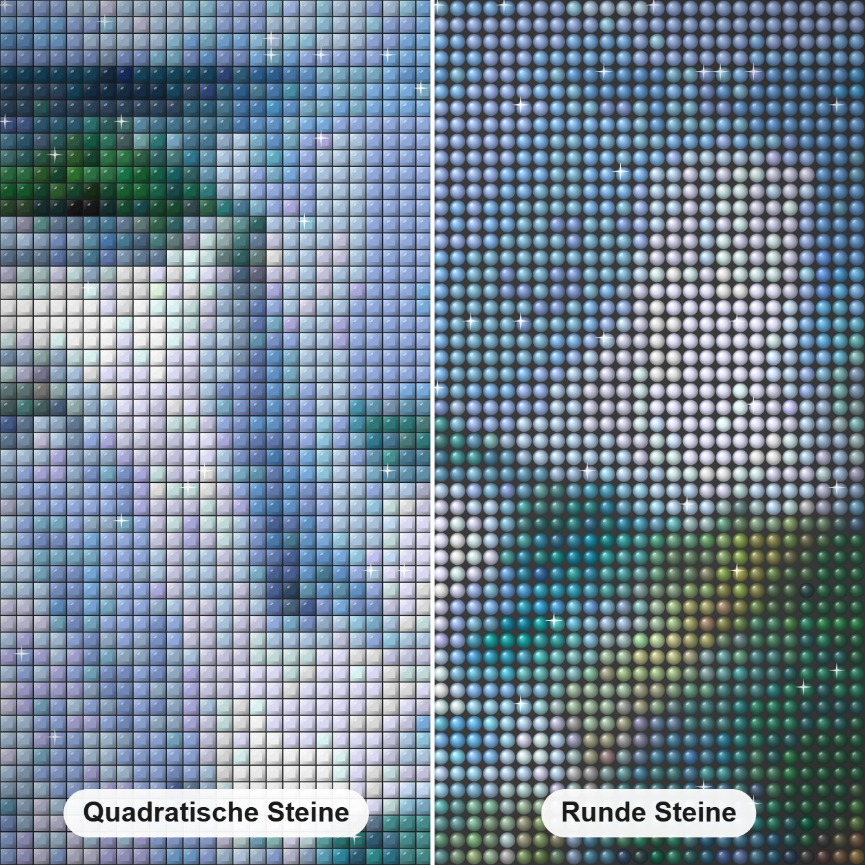 Erstaunlicher Regenbogen und Wasserfa Diamond Painting Nahaufnahme mit quadratischen und runden Steinen