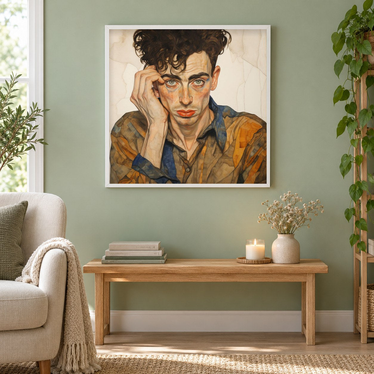 Finde dich selbst als gerahmtes Diamond Painting im Wohnzimmer