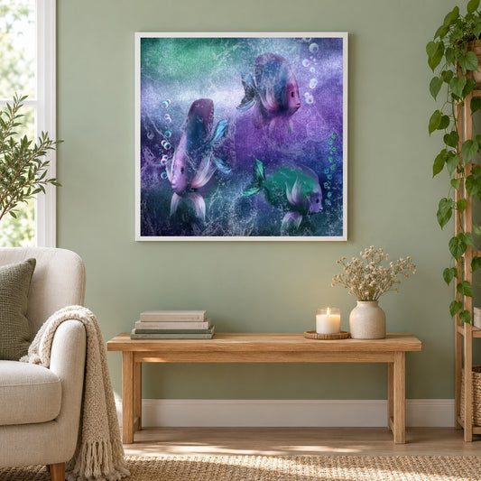 Marine Biology als gerahmtes Diamond Painting im Wohnzimmer