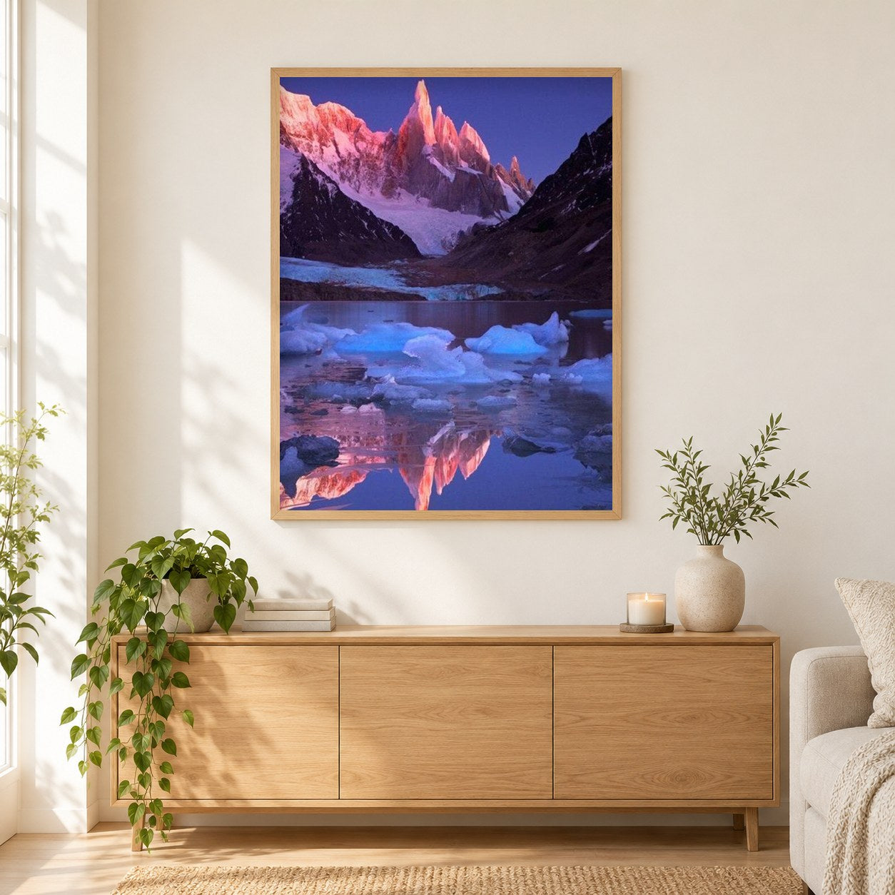 Paradiesplätze als gerahmtes Diamond Painting im Wohnzimmer