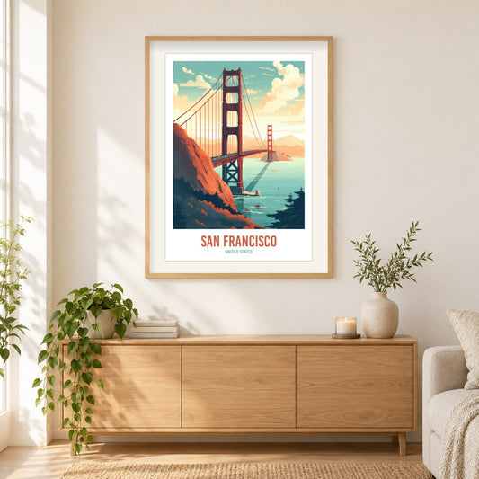 San Francisco, Vereinigte Staaten als gerahmtes Diamond Painting im Wohnzimmer