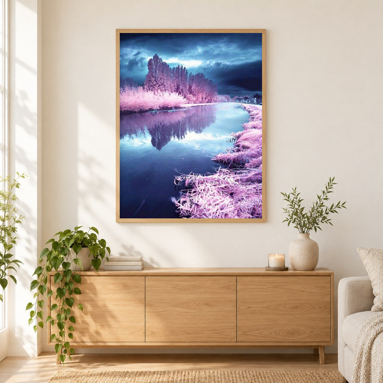 stürmischen Himmel als gerahmtes Diamond Painting im Wohnzimmer