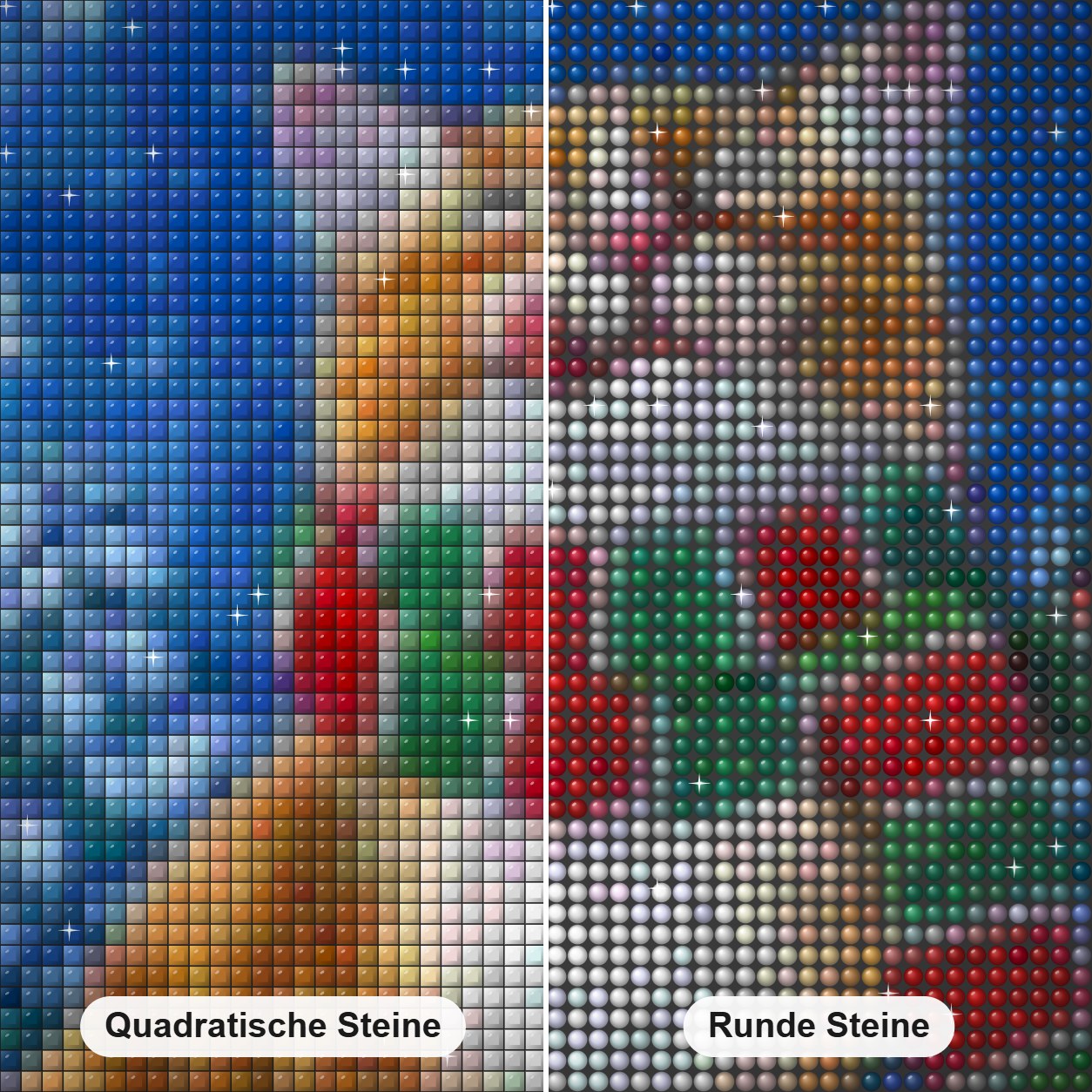 Süße Katze in der Weihnachtszeit Diamond Painting Nahaufnahme mit quadratischen und runden Steinen