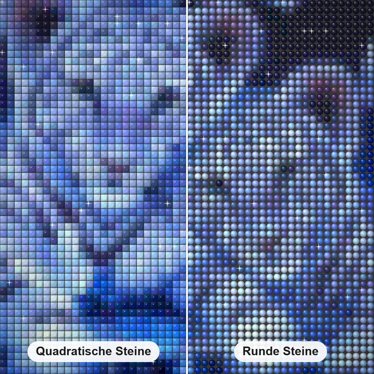 Süße weiße Tigerbabys Diamond Painting Nahaufnahme mit quadratischen und runden Steinen