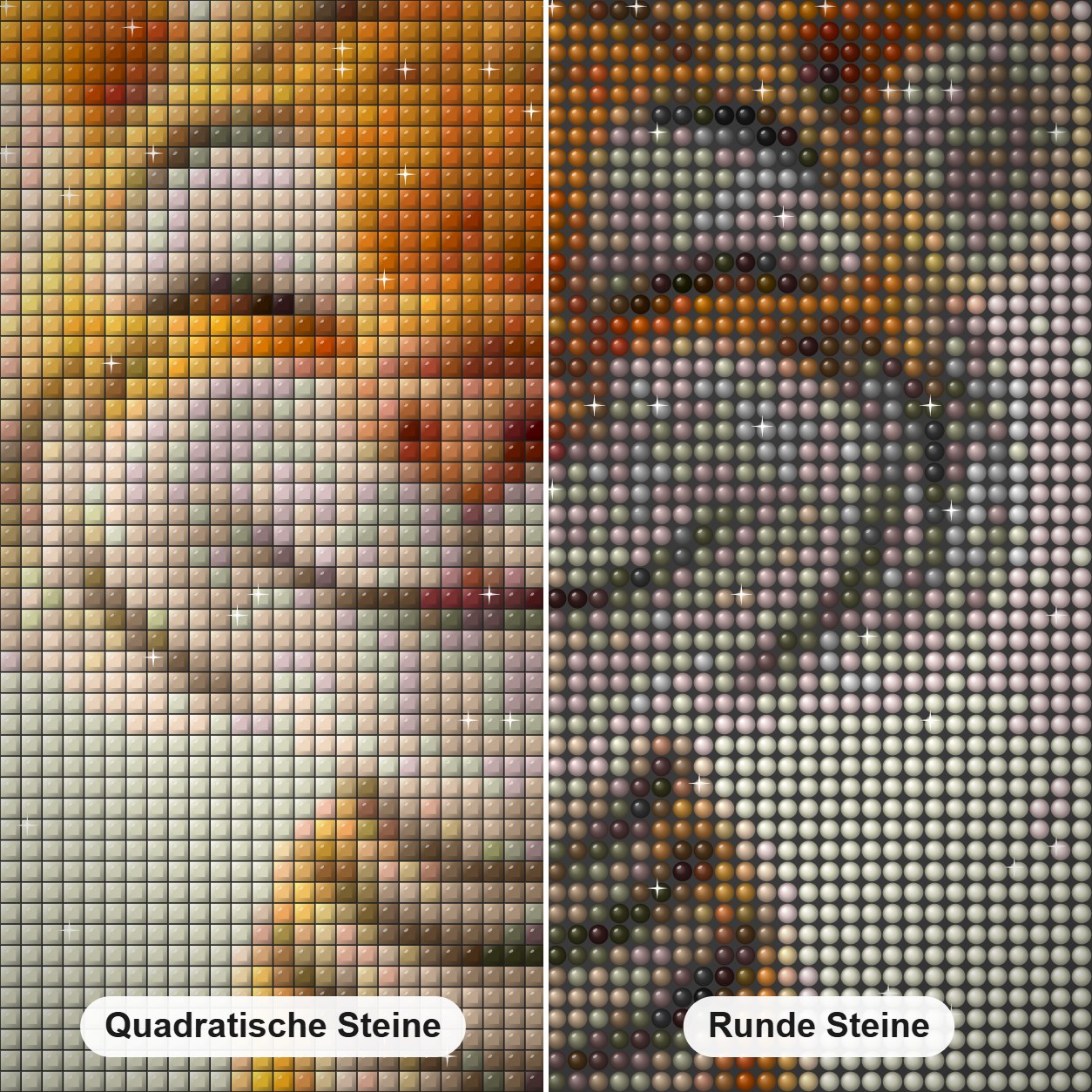 Der fröhliche Charme des Tigerkinds Diamond Painting Nahaufnahme mit quadratischen und runden Steinen