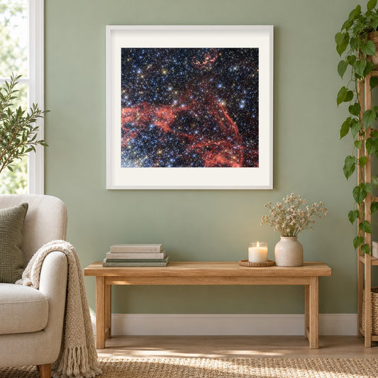 Wispy Überreste der Supernova-Explosion verstecken möglichen "Überlebenden" als gerahmtes Diamond Painting im Wohnzimmer