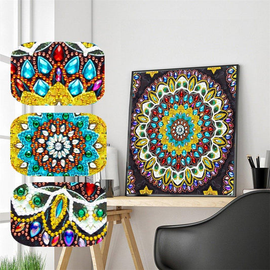 Bunte fantastische Mandala-Kunst - Teilbohrer - Diamond Painting