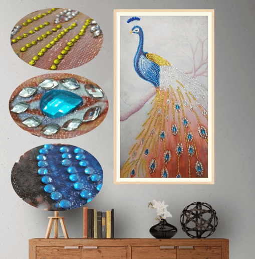 Pfau - Spezielle Diamantmalerei - Diamond Painting