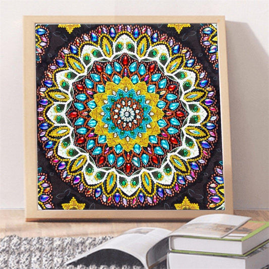 Bunte fantastische Mandala-Kunst - Teilbohrer - Diamond Painting