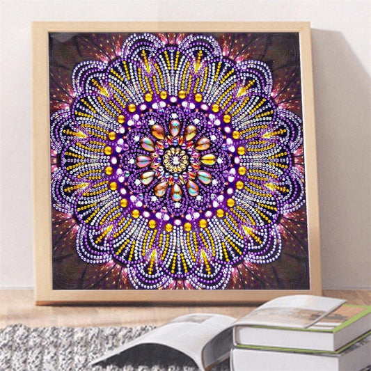 Spezielles Diamanten Lila Mandala Kunst-Kit - Diamond Painting