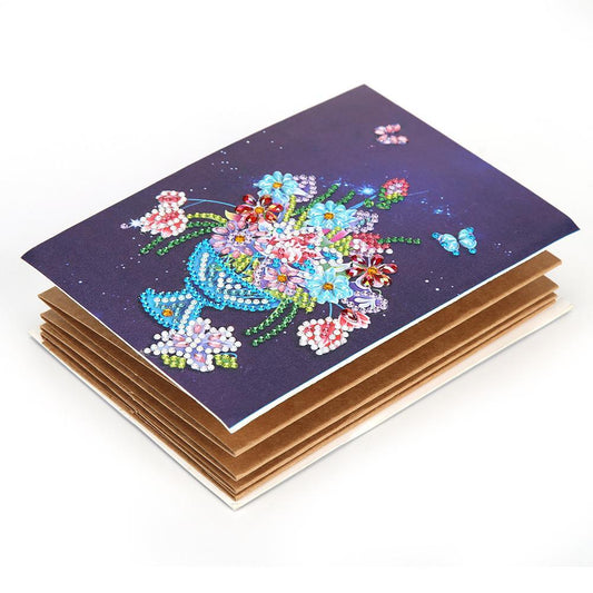 Mehrfarbige Blumen in Vasenmalerei Album-Cover - Diamond Painting
