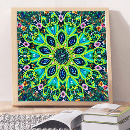 Schöne grüne Blume - Spezielle Diamond Painting - Diamond Painting