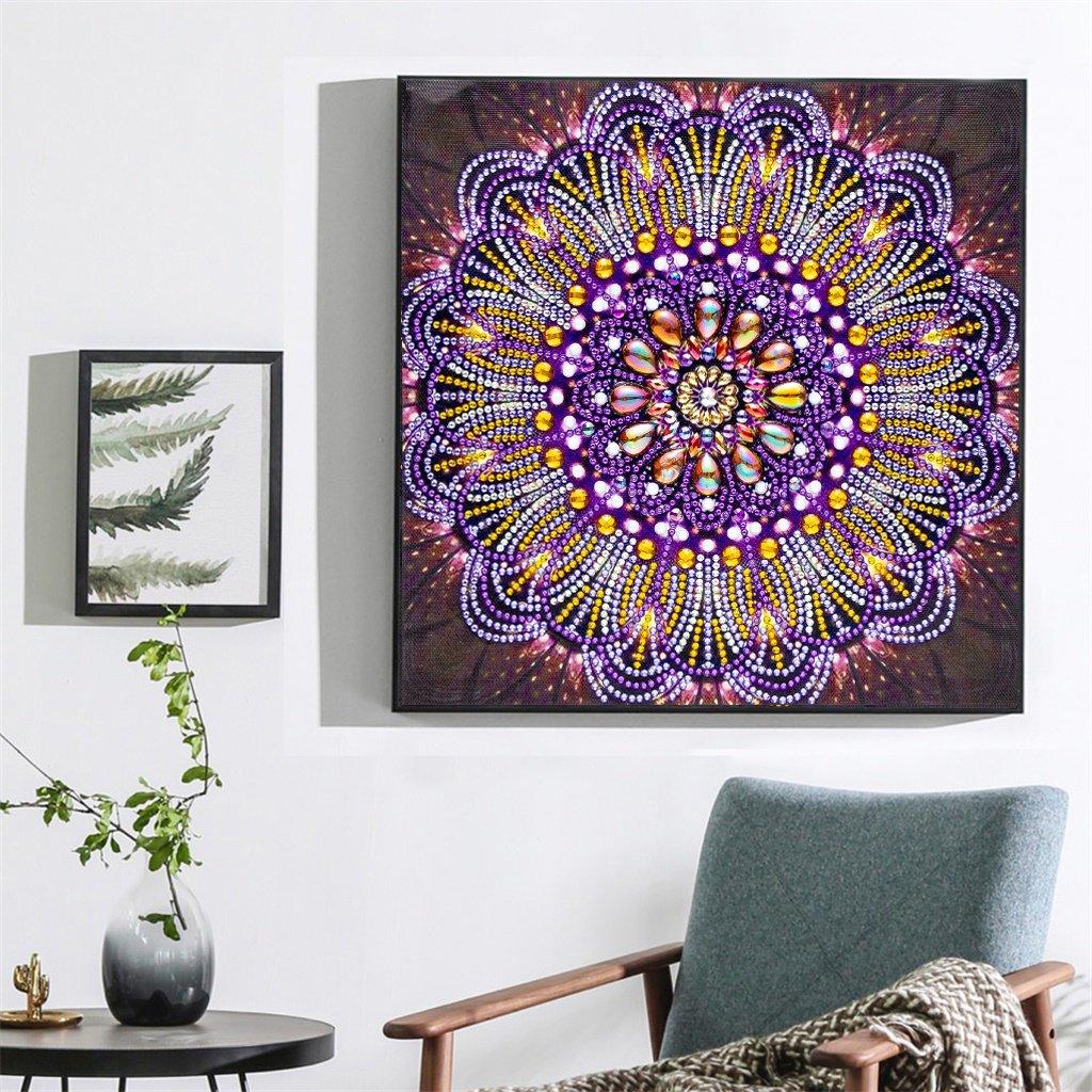 Spezielles Diamanten Lila Mandala Kunst-Kit - Diamond Painting