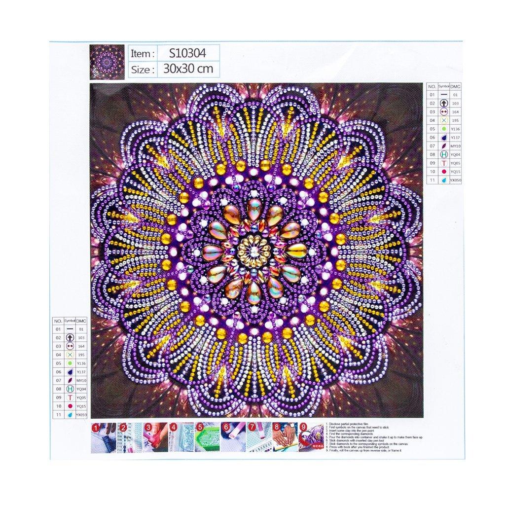 Spezielles Diamanten Lila Mandala Kunst-Kit - Diamond Painting