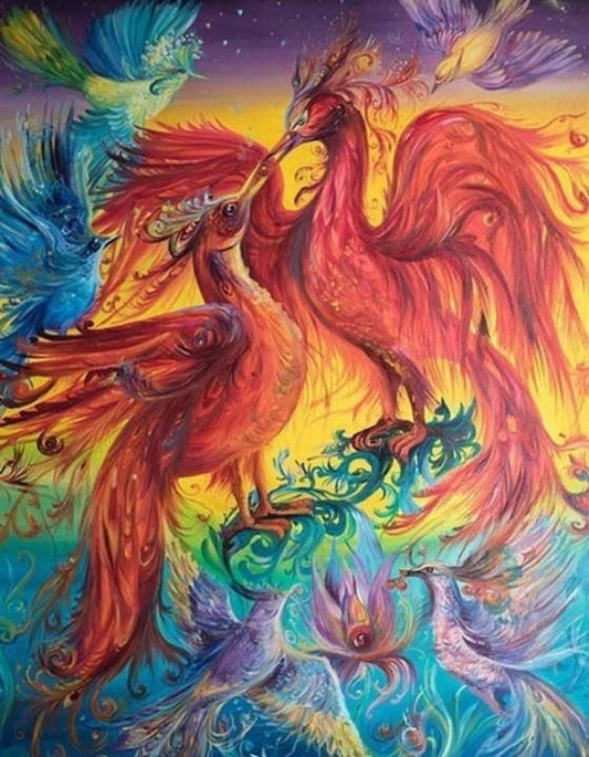 Erstaunliches Phönixpaar & Vögel - Diamond Painting