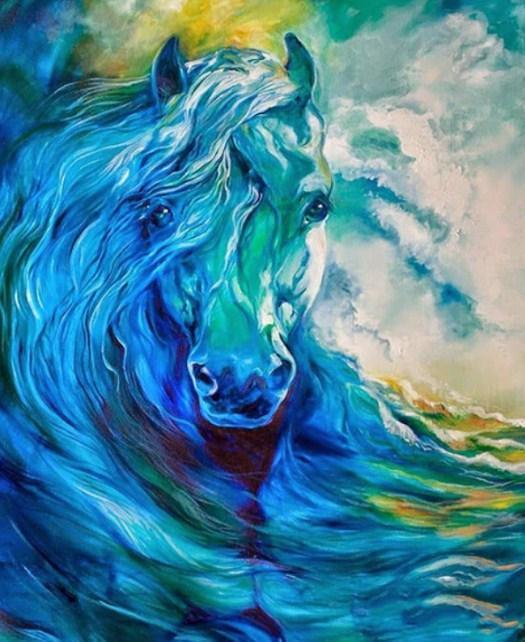blauer Geist Ozean Pferd - Diamond Painting