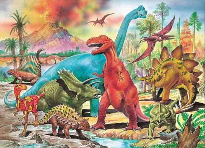 Bunte Dinosaurier - Diamond Painting Kit - Diamond Painting