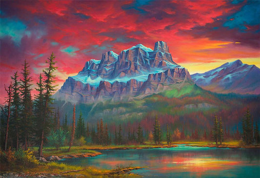 Purpurrotes Schloss - Kunst des Jonn Einerssen - Diamond Painting